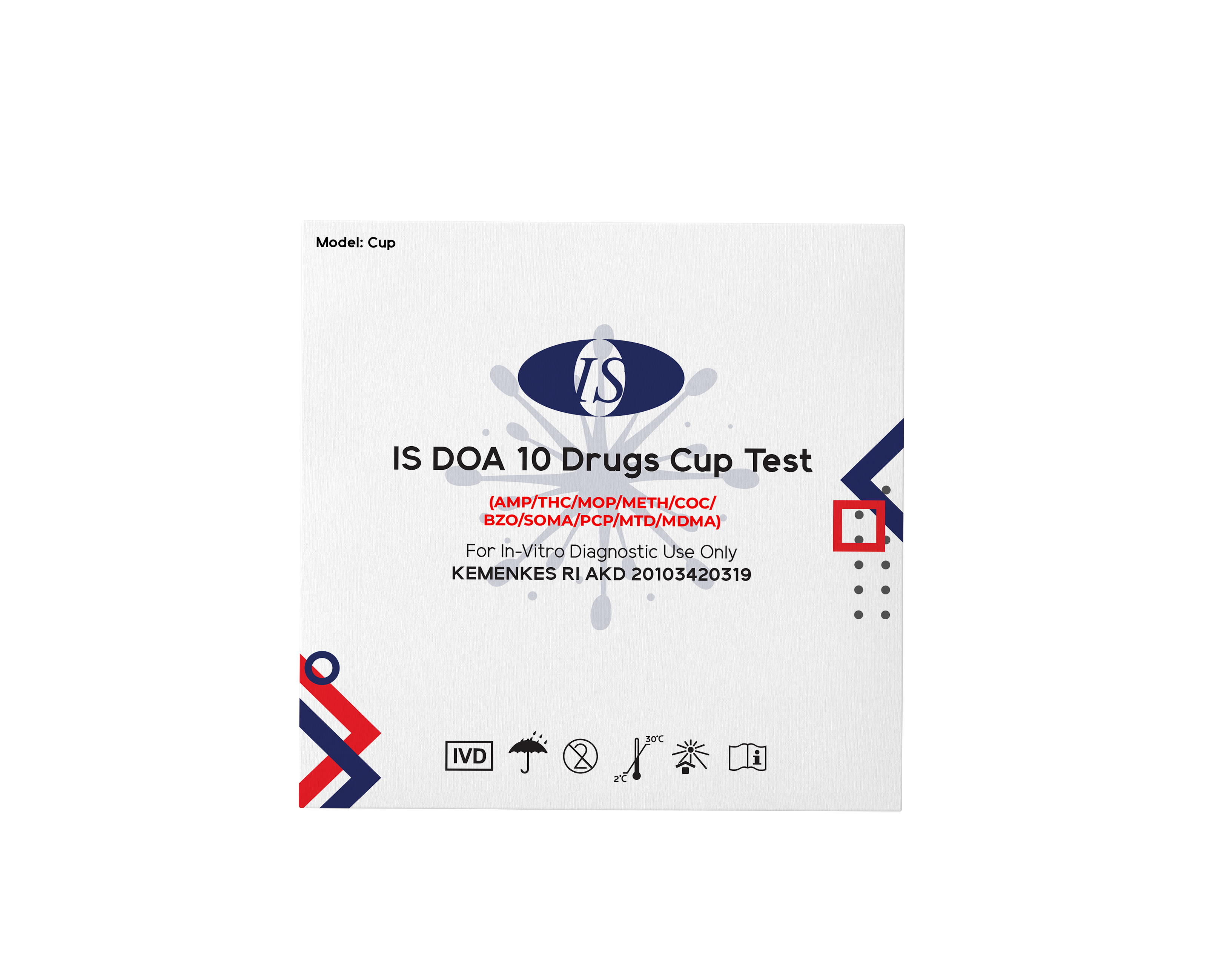 DOA 10 Drugs Panel Test (AMP/THC/MOP/METH/COC/BZO/SOMA/PCP/MTD/MDMA)